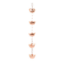Rain Chain Flower Shaped Decorative Rainwater Diverter for Gutters and Outdoor Garden 3.28ft