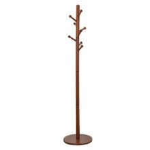 Wooden Coat Rack Stand with 8 Hooks, Round Base Clothes Hanger for Entryway, Bedroom & Living Room (Color E)