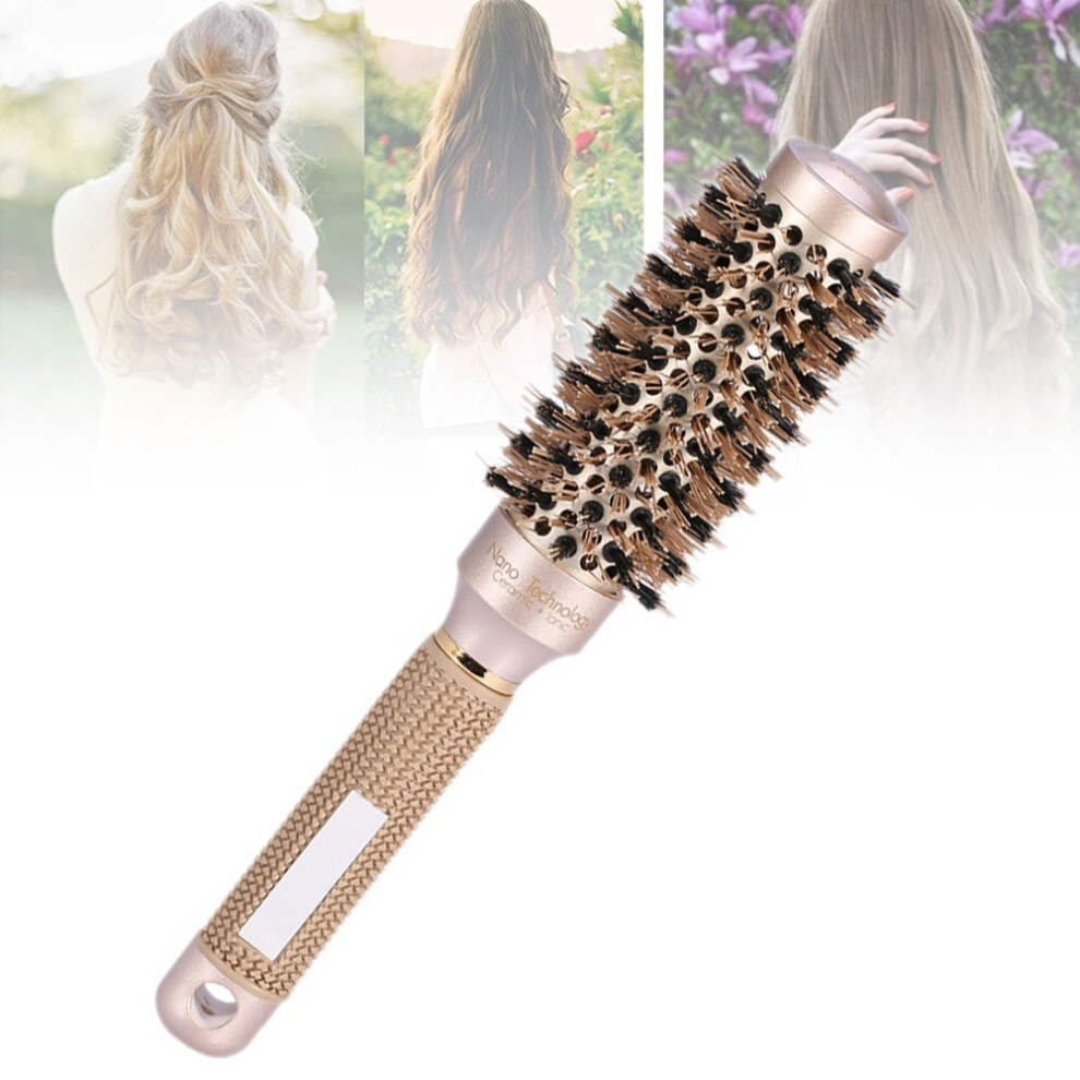 Round Barrel Hair Brush 45mm Ceramic Thermal Blow Drying Brush with Boar and Nylon Bristles