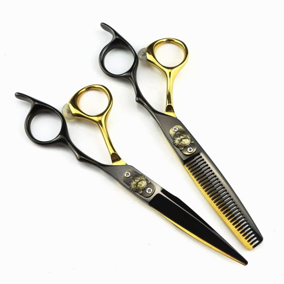 Hair Cutting Shears 6 Inch Japan 440C Steel Professional Hairdressing Scissors Set with Thinning