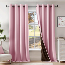 Pink Blackout Curtains 84 Inch Long Thermal Insulated Soundproof Drapes for Bedroom Living Room, 2 Panels Set of 2 (52x84)