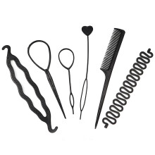 6 Pcs Hair Styling Tools Set with Loop and Braiding Accessories for Fast Neat Ponytail Flips