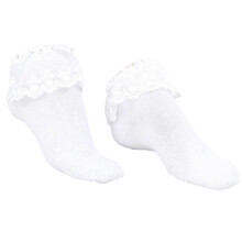 (White) 1 Pair Vintage Cotton Socks Lace Ruffle Frilly Ankle Princess Socks For Spring Summer Daily Life a