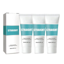 Hair Straightening Cream for Curly Hair with Brush, AntiFrizz Smoothing, Shine Boost (3PCS)