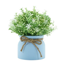 Artificial Potted Orchid Bonsai with Green Foliage for Indoor Home Decor Living Room Desktop Plants