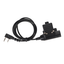 Tactische headsetadapter voor Baofeng en Kenwood radio's. Push-to-talk functie, discreet luisteren, verbetert het gehoor in lawaaierige omgevingen,