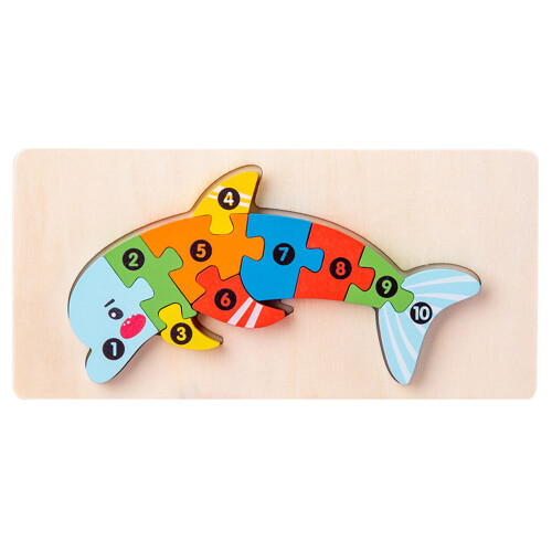 Παζλ Montessori για νήπια 2-6 ετών, ξύλινο παιχνίδι παζλ με σχήματα ζώων που ενισχύει τη 2