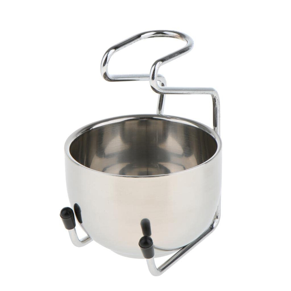Stainless Steel Shaving Stand with Bowl and Soap Holder Set for Wet Shave Grooming
