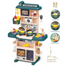 Cozinha de brinquedo infantil com efeitos sonoros realistas, cozinha interativa com simulação de jato de água e pia educativa, fácil de usar.