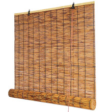 Bamboo Blinds Sun Protection Outdoor Window Shades Breathable for Patio Porch Carbonized