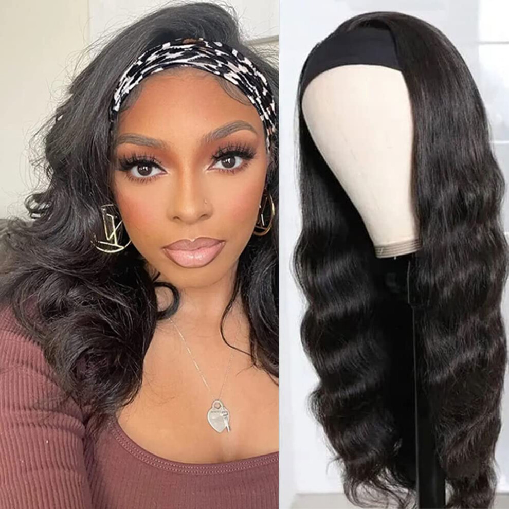 Unisex Black Human Hair Lace Front Wig Glueless Body Wave Pre Plucked Brazilian Virgin Hair 150% Density