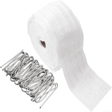 Long Curtain Tape 10m With 50 Hooks For Replacement Compatible With Various Curtain Types Stable And Secure Hanging