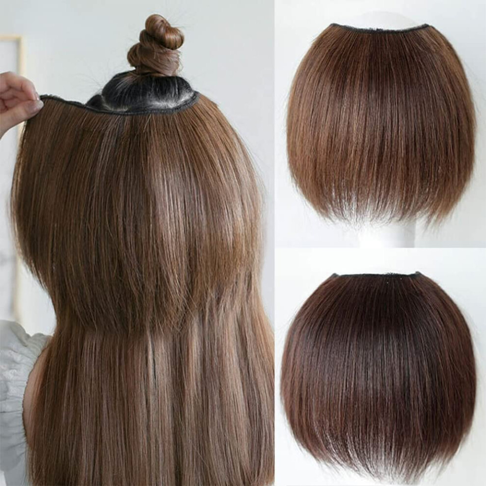 Clip In Hair Extensions UShaped Synthetic 55cm Reddish Brown Half Head Wig for Instant Volume