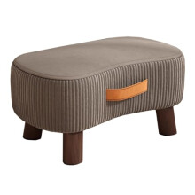 Small Foot Stool Rectangle Ottoman with Wooden Legs for Couch, Bedside, Living Room, Patio, Gray