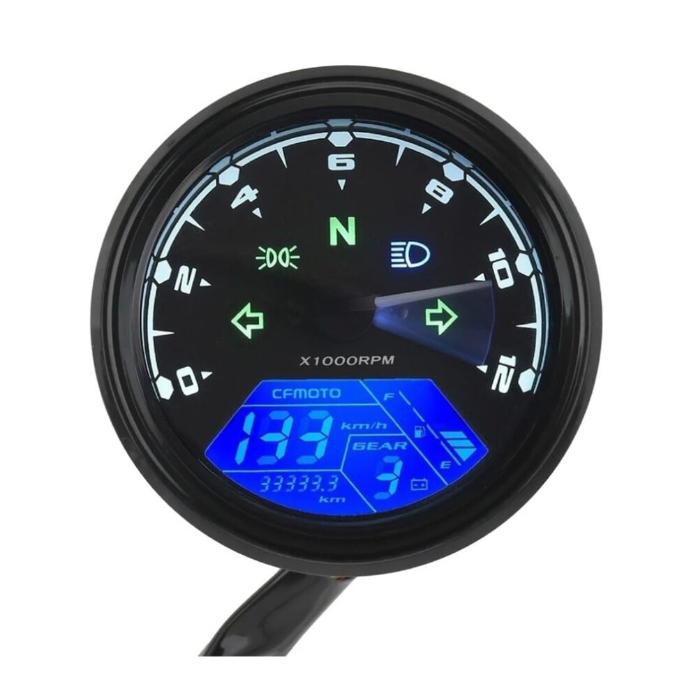 Universal Motorcycle Digital Speedometer With Odometer Tachometer Fuel Gauge Night Vision Display 9174973480563