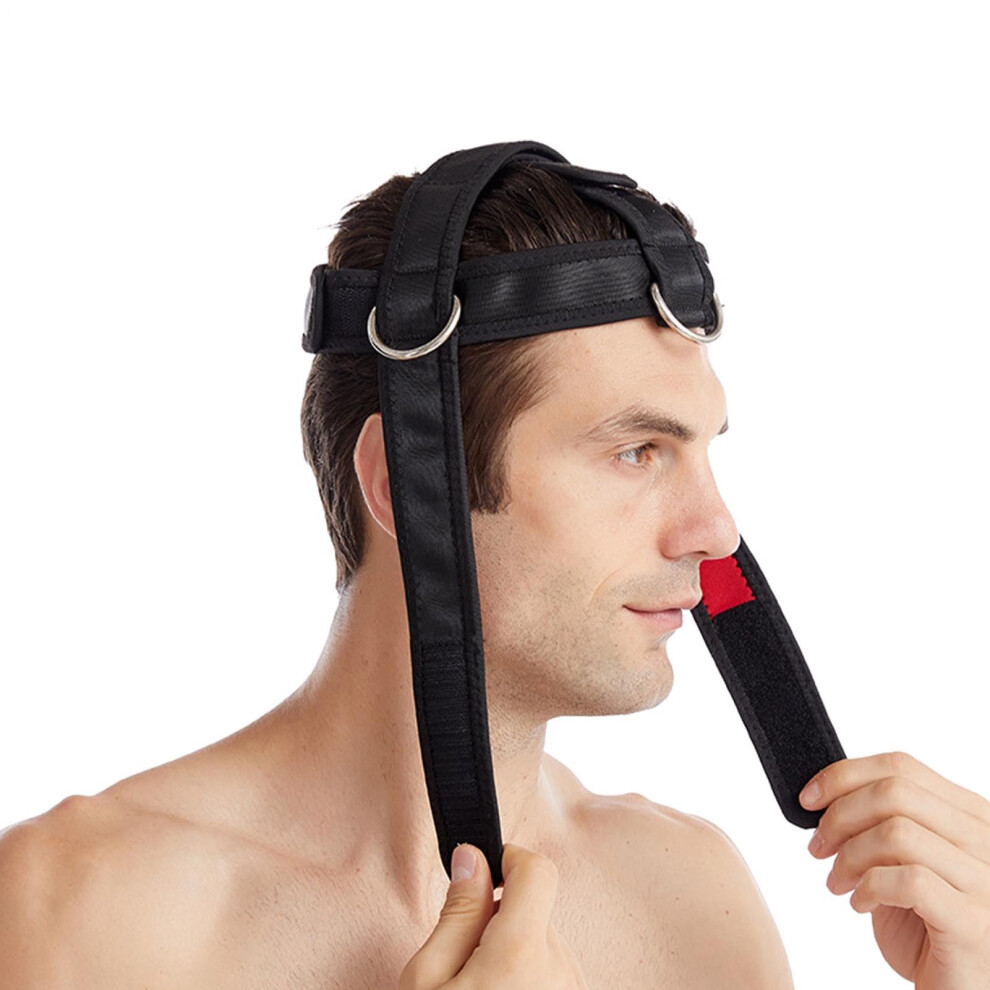 Neck Harness Weight Lifting Strap for Neck Muscle Strength Training with Adjustable Head and Chin Support