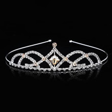 Champagne Crystal Princess Tiara for Girls with Elegant Bridal Rhinestone Crown Headpiece