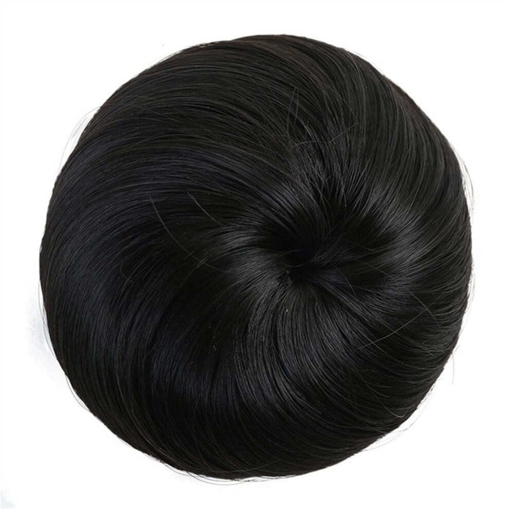 Unisex Hair Bun Extension Synthetic Braided Chignon Hairpiece Clipon Updo With Combs Color 58801