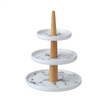 Luxury Three Tier Marble Ceramic Cake Stand for Wedding Dessert Table and Afternoon Tea Party