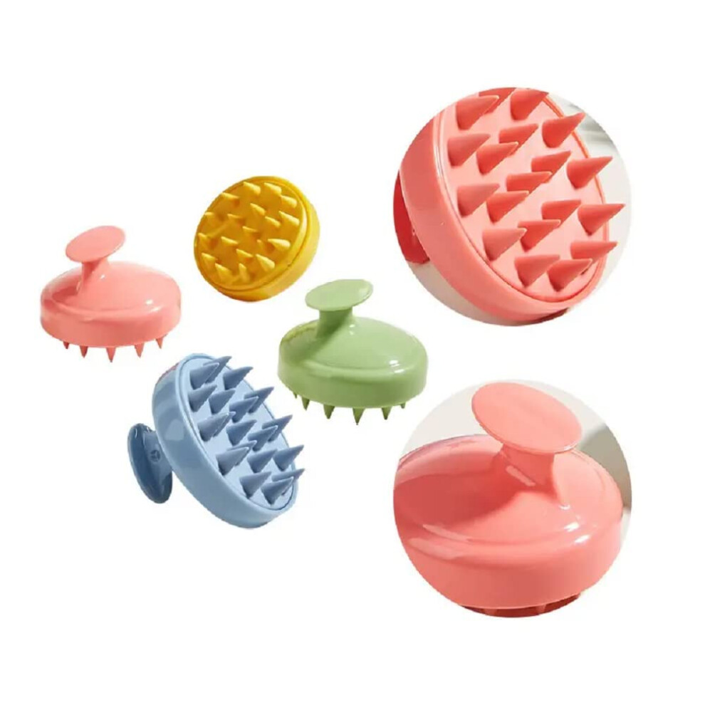 Peach Scalp Massager Shampoo Brush With Soft Silicone Bristles For Deep Cleansing And Gentle Massage (Peach)