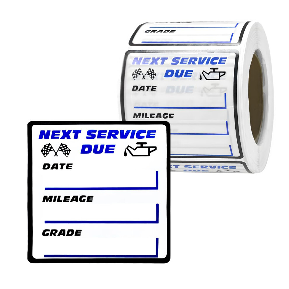 300 Pcs Oil Change Reminder Stickers 2'X2' Clear Windshield Labels With Checkered Flag For Car Maintenance 9365369349773