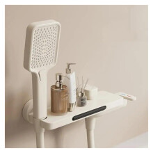 Waterfall Bathtub Faucet Shower Set Wall Mounted Brass Hot Cold Mixer with Off White Finish