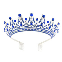 Rose Gold Crystal Wedding Tiara for Women with Combs Princess Bridal Hair Accessory