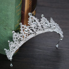 Crown Tiara for Women Gold and Blue Rhinestone Crystal Wedding Bridal Headpiece Adjustable Fit