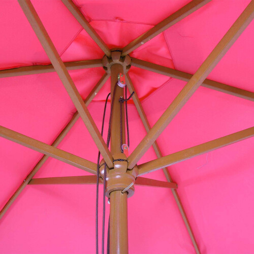 Sonnenschirm Lissabon, Gartenschirm Marktschirm, Ø 3m Polyester/Holz 1