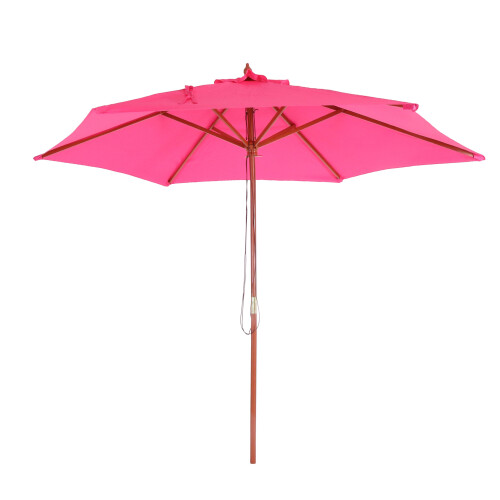 Sonnenschirm Lissabon, Gartenschirm Marktschirm, Ø 3m Polyester/Holz
