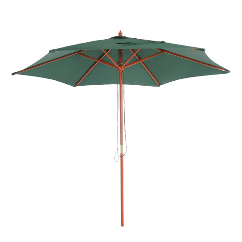 Sonnenschirm Lissabon, Gartenschirm Marktschirm, Ø 3m Polyester/Holz