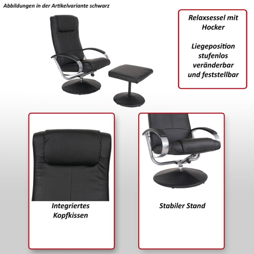Relaxsessel Siena mit Hocker 1