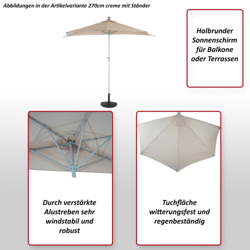 Parasol Lorca I semicircular UV 50+ 2