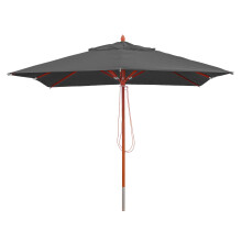 Gastronomie Holz-Sonnenschirm MCW-C57, Gartenschirm, Polyester/Holz 14kg, eckig 3x3m Seilzug stoßsicher