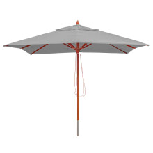 Gastronomie Holz-Sonnenschirm MCW-C57, Gartenschirm, Polyester/Holz 14kg, eckig 3x3m Seilzug stoßsicher