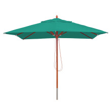 Gastronomie Holz-Sonnenschirm MCW-C57, Gartenschirm, Polyester/Holz 14kg, eckig 3x3m Seilzug stoßsicher