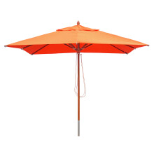Gastronomie Holz-Sonnenschirm MCW-C57, Gartenschirm, Polyester/Holz 14kg, eckig 3x3m Seilzug stoßsicher