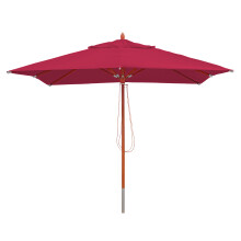Gastronomie Holz-Sonnenschirm MCW-C57, Gartenschirm, Polyester/Holz 14kg, eckig 3x3m Seilzug stoßsicher