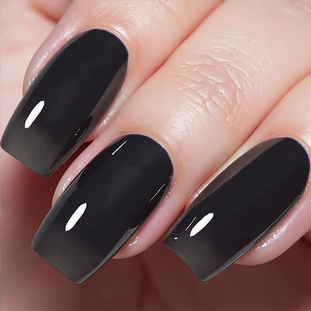 Black,Cream Translucent Sheer Black Gel Nail Polish 0.5 Fl Oz Uv Led Soak Off Jelly Nude Glossy Finish