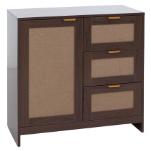 Kommode MCW-P50, Schrank Sideboard Highboard, Schubladen Staufach, MDF Melamin Leinenfront