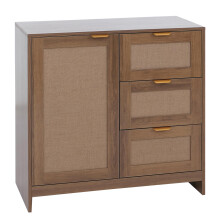 Kommode MCW-P50, Schrank Sideboard Highboard, Schubladen Staufach, MDF Melamin Leinenfront