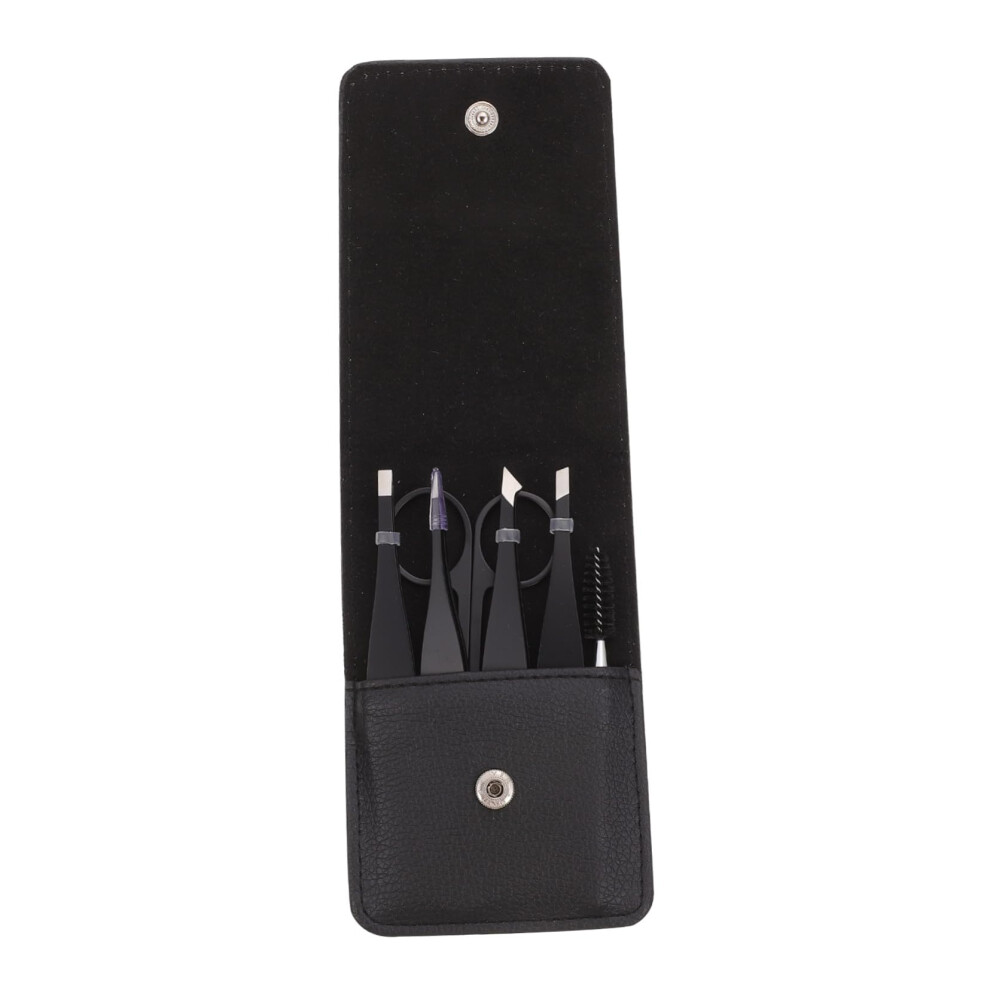 Stainless Steel Eyebrow Tweezers Set with Eyelash Clip for Precise Facial Hair Removal Grooming 6 Pack
