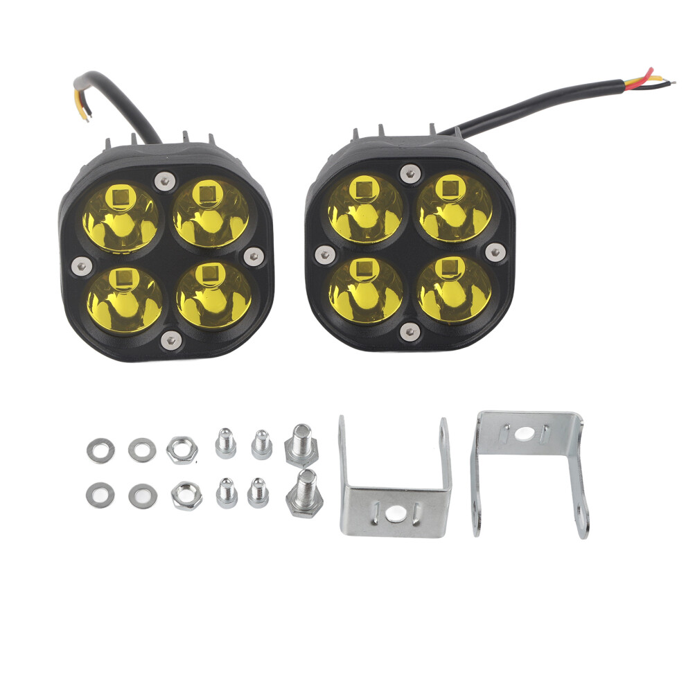 Bright Pods Fog Driving Lamps Flood Beam Illumination Wide Lighting Range Ip68 Waterproof Shock Proof Pc Lens Diecast Aluminum Housing Yellow/Light 9149926087809