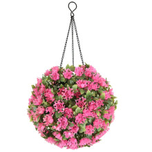 Solar LED Hanging Flower Ball Light with Artificial Topiary, Outdoor Garden Patio Decor
