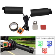 Motorcycle Heated Grips Universal Fit Fast Heating Anti Slip Pattern Design Comfortable Touch Feeling Waterproof Flame Retardant Adjustable