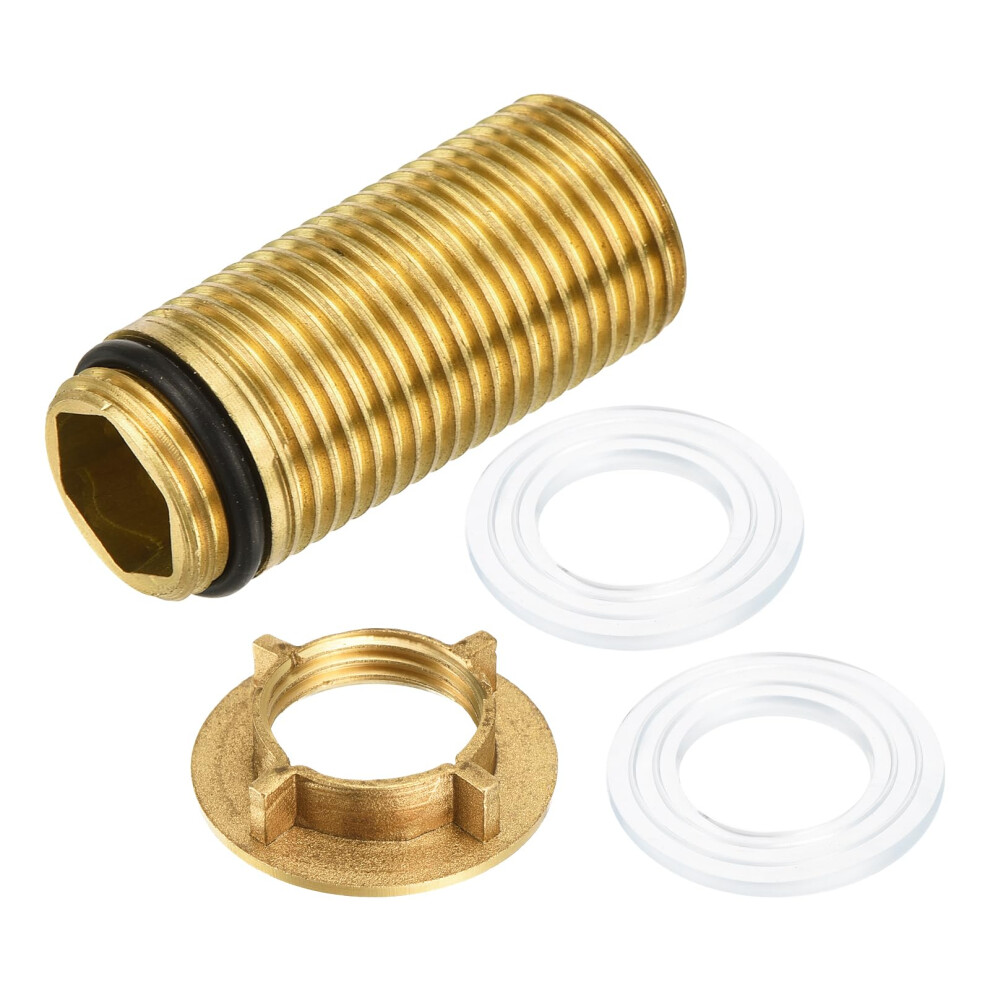 46Mm Brass Faucet Extension Pipe With Lock Nut, Durable Mounting Kit For Kitchen And Bathroom 9164114195524