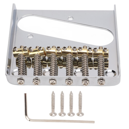Σταθερή γέφυρα για κιθάρα Telecaster, βάση από κράμα ψευδαργύρου, σέλες από ορείχαλκο,