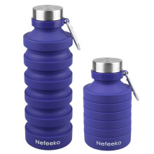 Collapsible Silicone Water Bottle 27oz Leak Proof BPA with Carabiner for Travel Sports Hiking