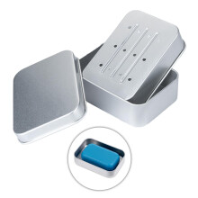 Travel Soap Case Aluminum with Lid, SelfDraining Portable Soap Dish for Camping, Gym, Hiking