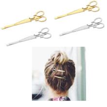 Hair Stylist Hair Clips with Unique Scissors Design, Gold and Silver Salon Sectioning Set for Secure Grip